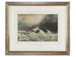 c1830 Fishing Boats in Stormy Sea by Clarkson Stanfield