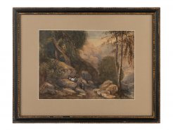 Watercolur Llanberis Pass North Wales David Cox the Elder