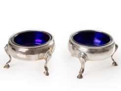 1760 France Louis XVI Britannia Silver Pair Table Salts