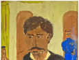 Early Robert O. Lenkiweicz Gouache Portait Man and Woman