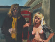 Robert Lenkiewicz and Alice Large Oil on Canvas