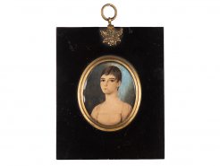 c1810 Miniature Portrait of Touzi Twin Zébée Ann Rose