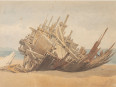 1866 Edward Duncan Watercolour of a Marine Wreck