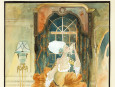 1926 R J Conolly Watercolour of French 18th Century Boudoir