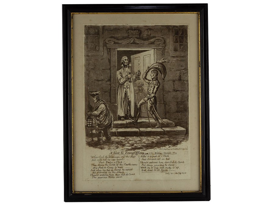 1804 James Gillray A Hint to Young Officers Political Cartoon