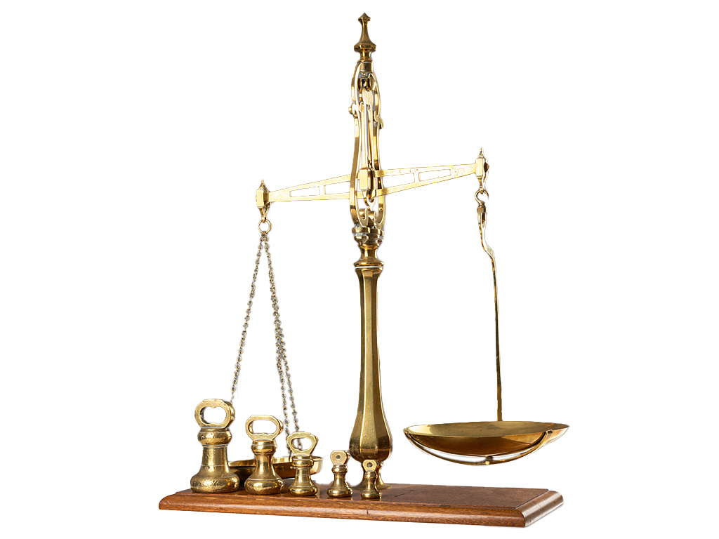 c1890 Victoria Brass Scales Agate Patent with Weights