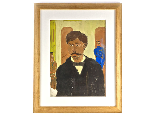 Early Robert O. Lenkiweicz Gouache Portait Man and Woman